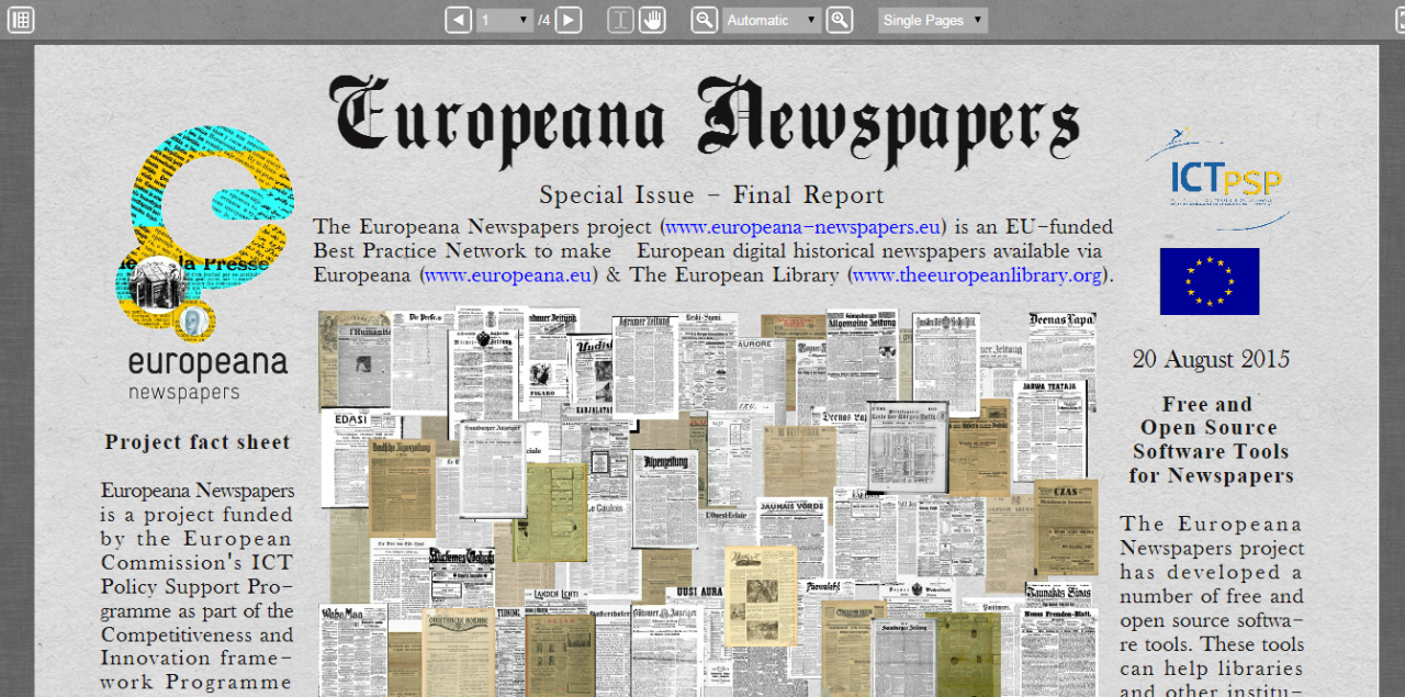 Завршни извештај пројекта Europeana Newspapers